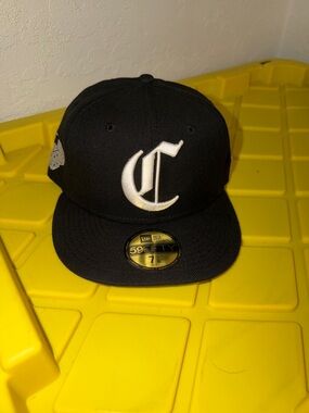 New Era Black Hat with White Gothic C